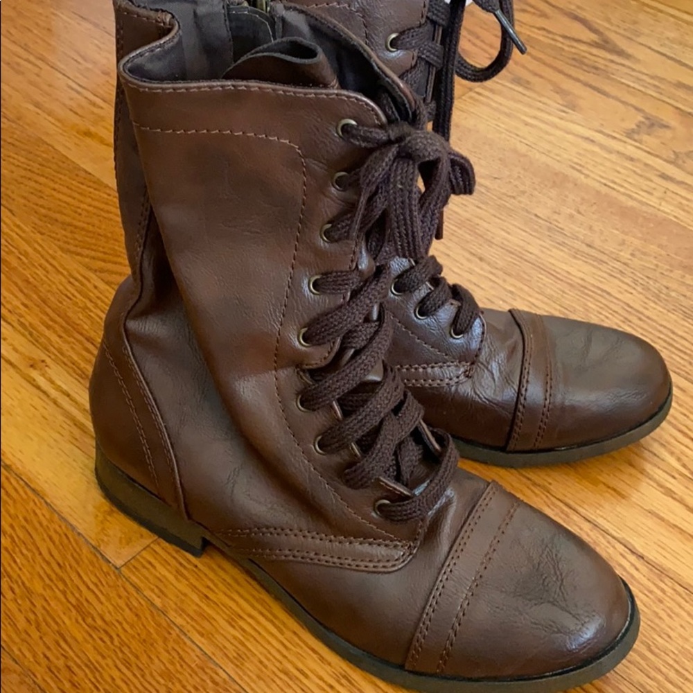Women's  Lace Up Combat Boots - A New Day™ Brown